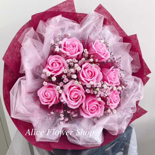 粉浪漫香氛玫瑰9花束